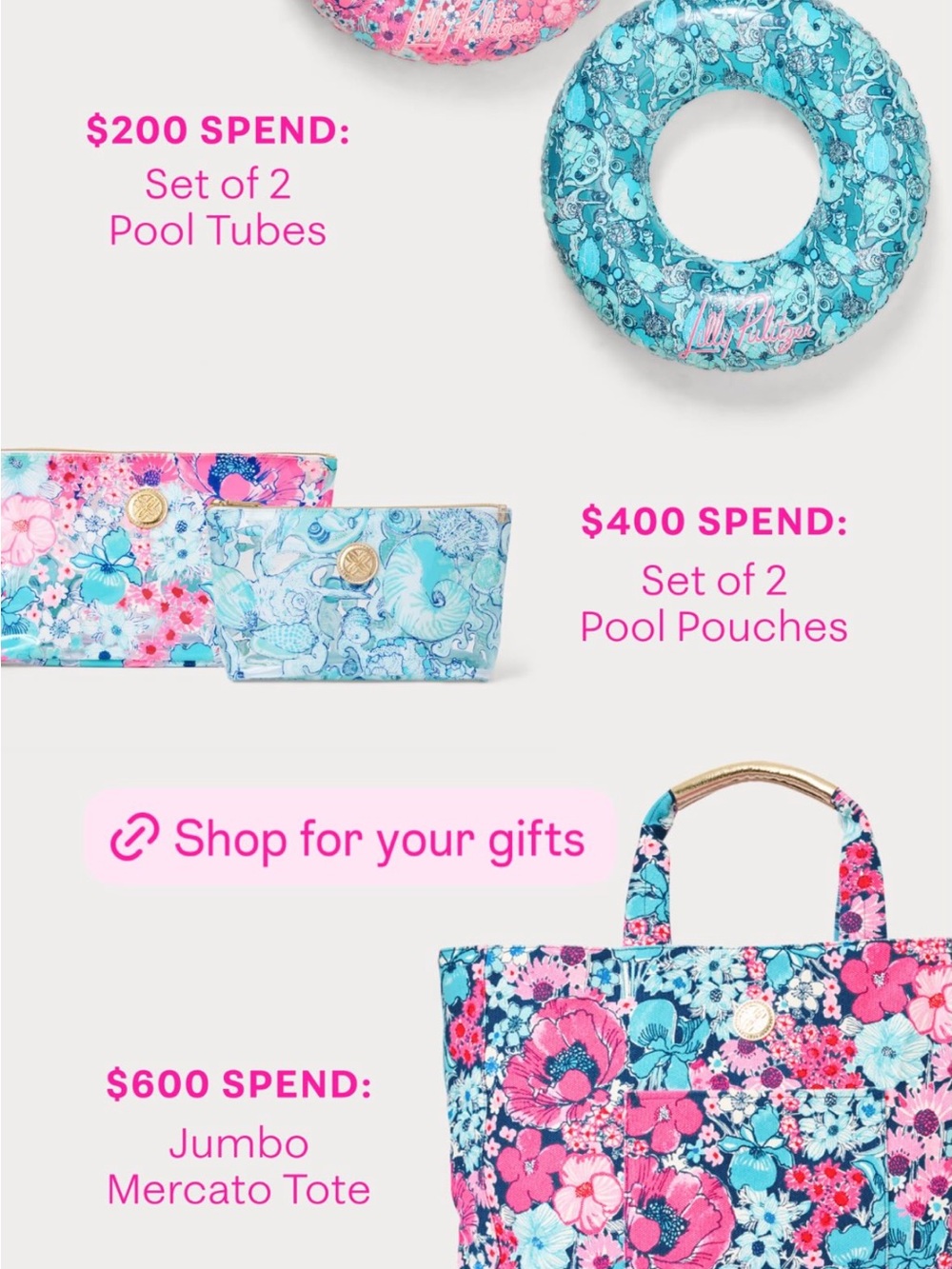 Lilly Pulitzer Floral Jumbo Mercato Tote, Pool Pouches and Pool Tubes